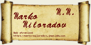 Marko Miloradov vizit kartica